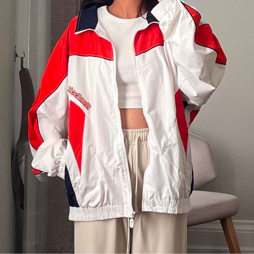 Retro Reebok Red and White Jacket - Picture 1 of 3